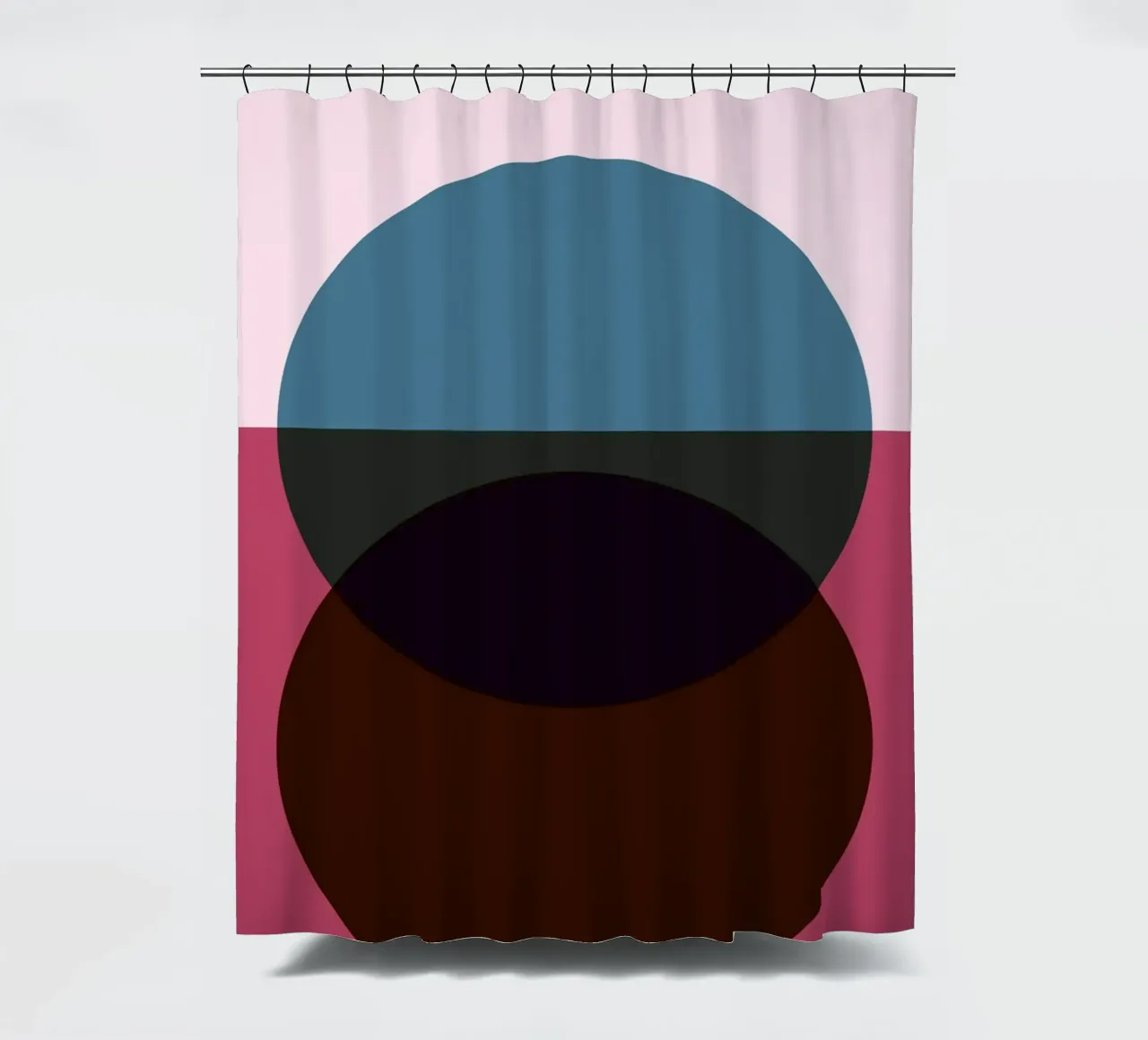 Geometric Abstract Overlapping Circles Color Print shower curtain by NorwesClub