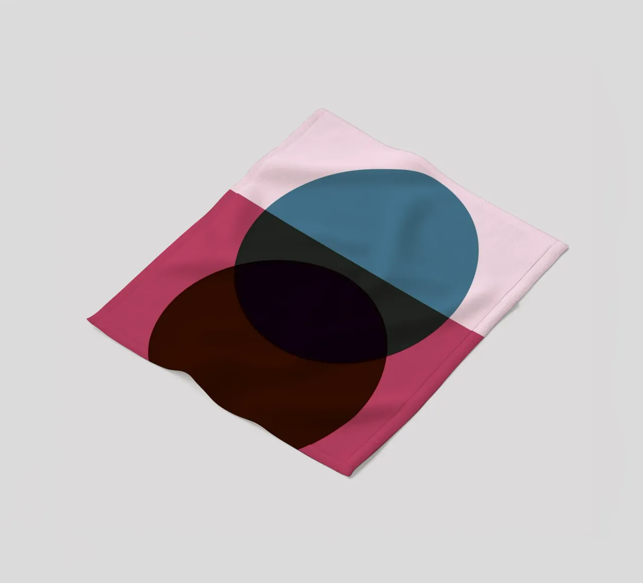 Geometric Abstract Overlapping Circles Color Print fleece blanket by NorwesClub