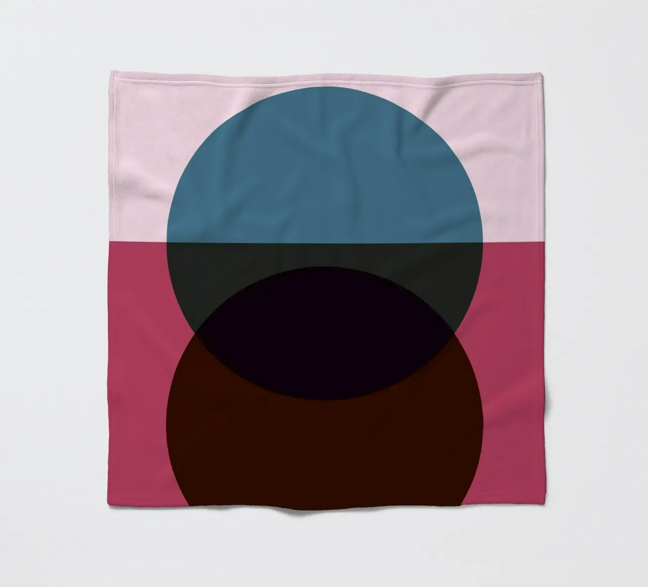 Geometric Abstract Overlapping Circles Color Print fleece blanket by NorwesClub