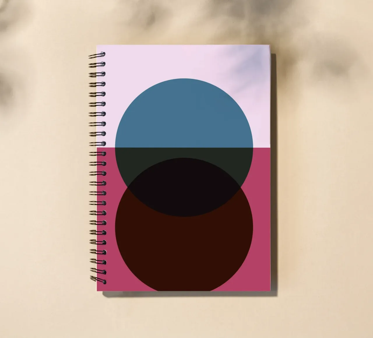 Geometric Abstract Overlapping Circles Color Print spiral notebook by NorwesClub