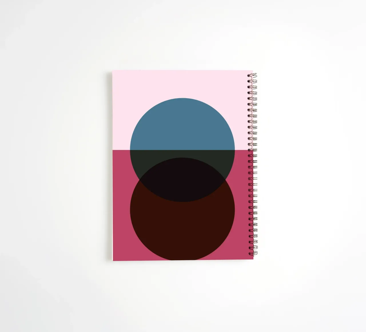 Geometric Abstract Overlapping Circles Color Print spiral notebook by NorwesClub
