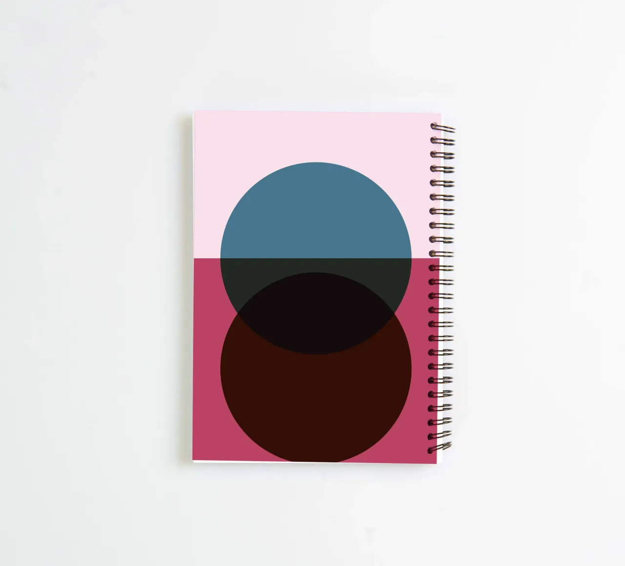 Geometric Abstract Overlapping Circles Color Print spiral notebook by NorwesClub