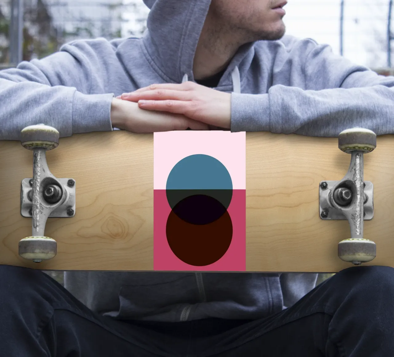 Geometric Abstract Overlapping Circles Color Print sticker by NorwesClub