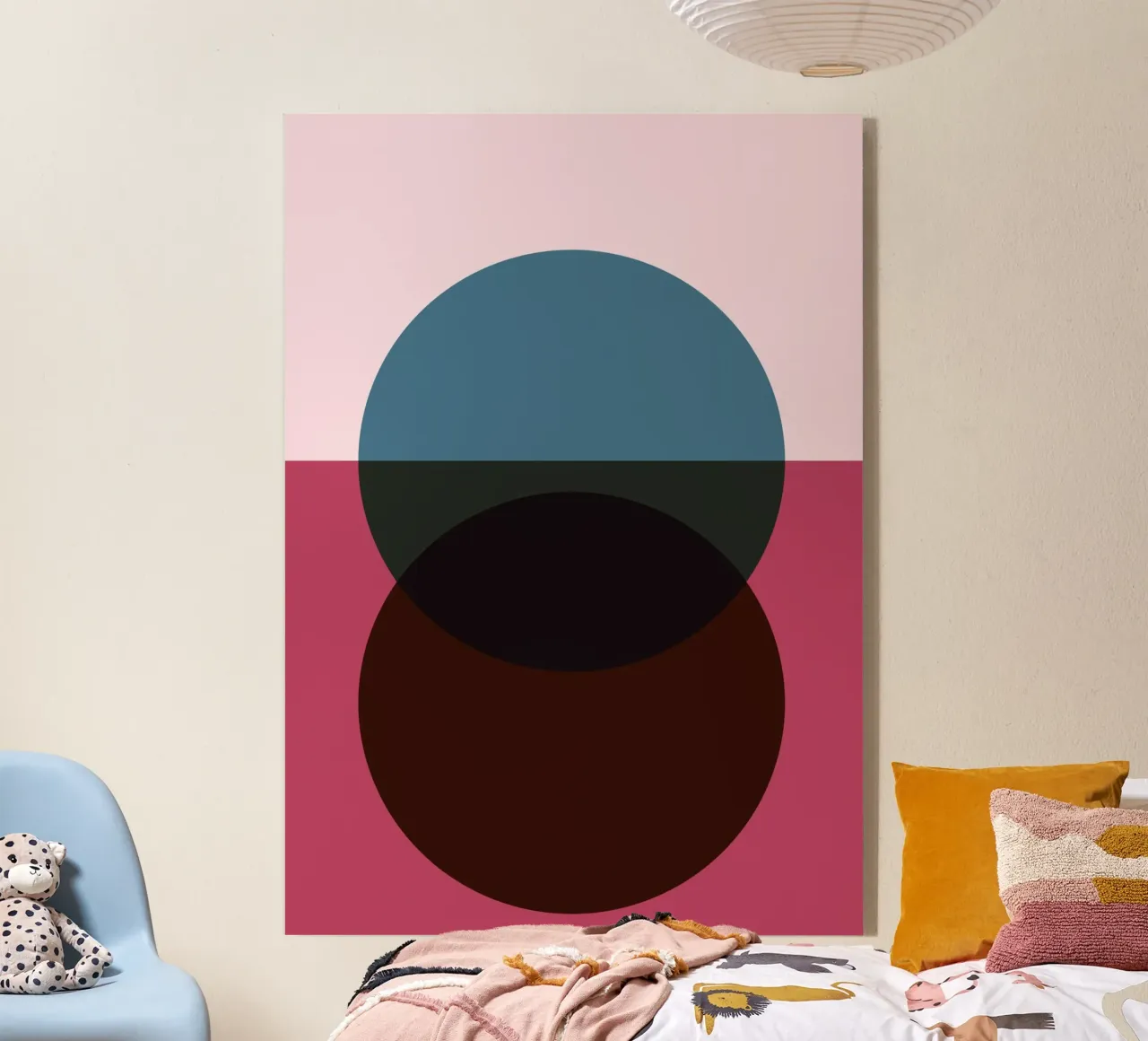 Geometric Abstract Overlapping Circles Color Print acrylic glass by NorwesClub