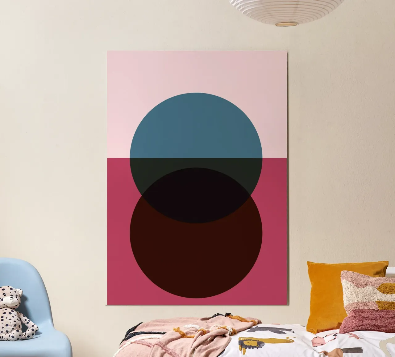 Stampa a colori di cerchi geometrici astratti sovrapposti alluminio dibond da NorwesClub