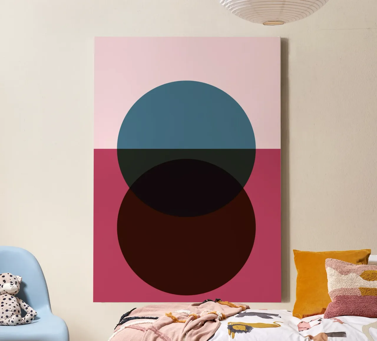 Impression géométrique abstraite de cercles superposés en couleur toile de NorwesClub