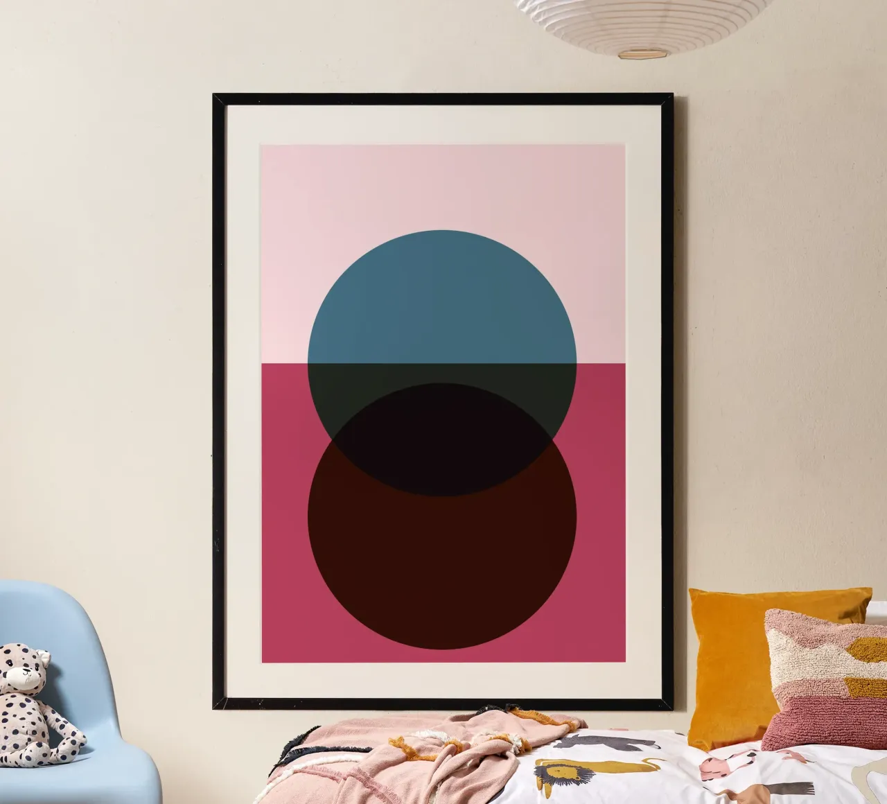 Geometric Abstract Overlapping Circles Color Print hahnemühle by NorwesClub