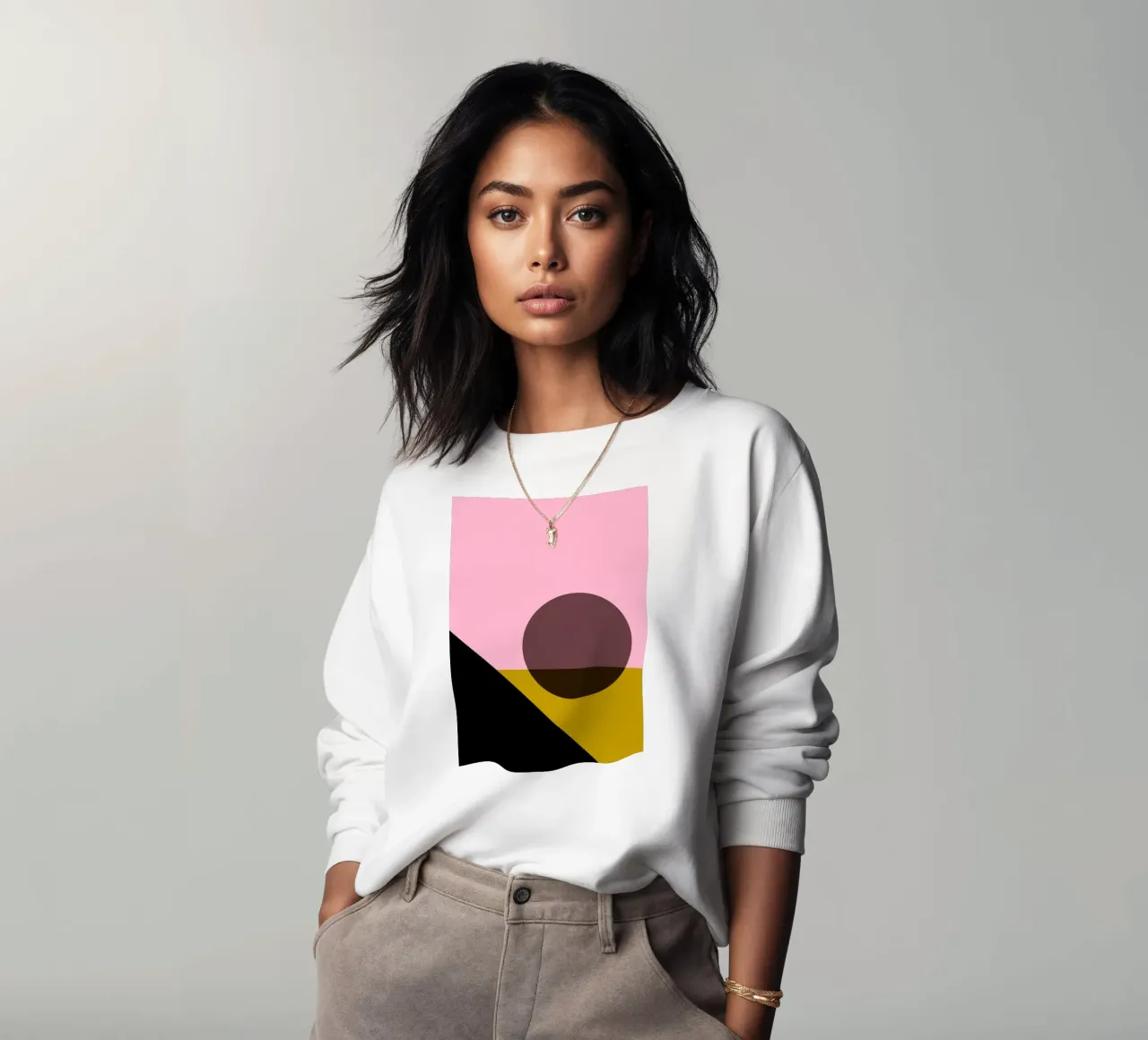 Geometric Abstract Shapes Oval Color Blocks Print sweatshirt by NorwesClub
