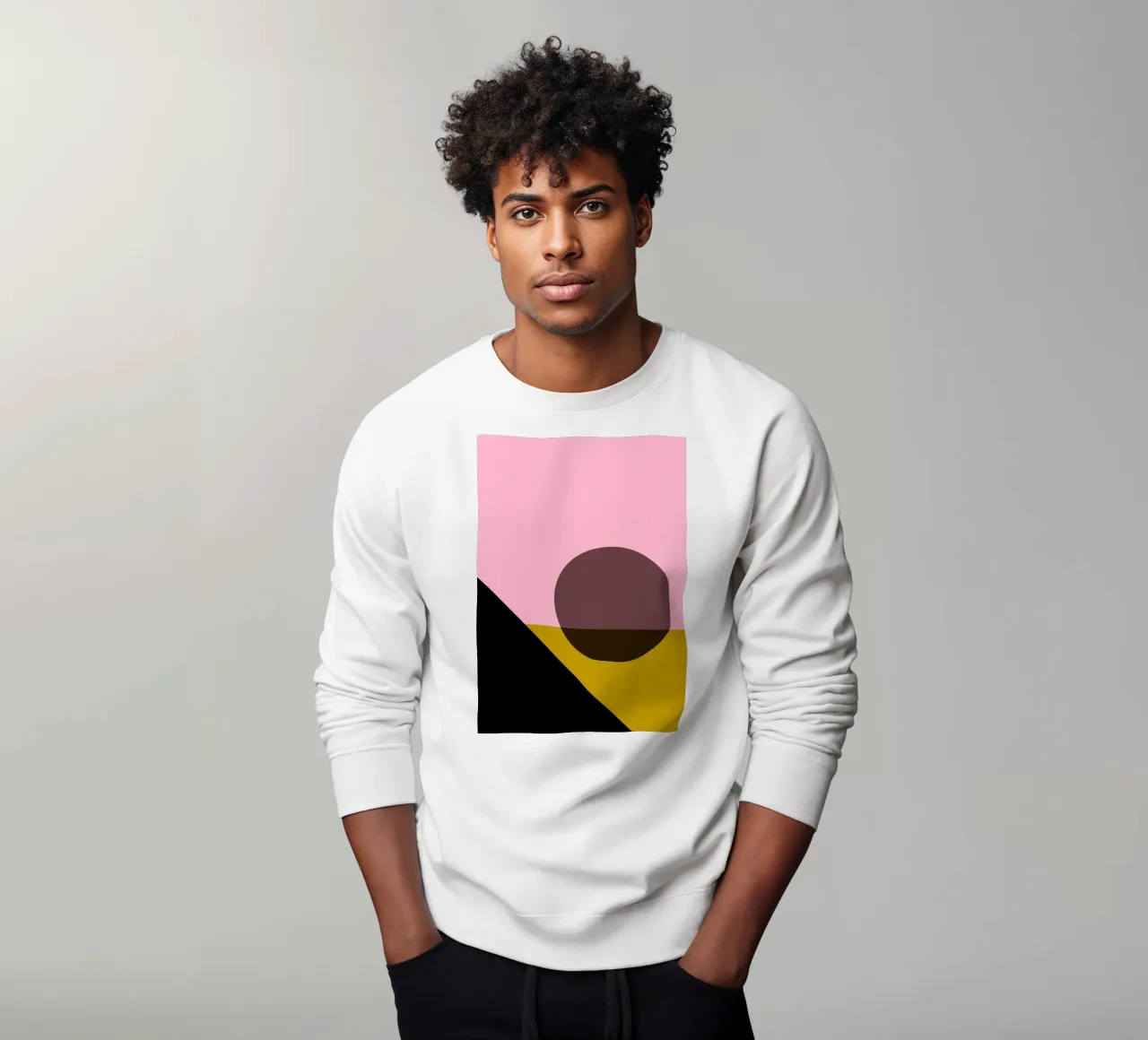 Geometric Abstract Shapes Oval Color Blocks Print sweatshirt by NorwesClub