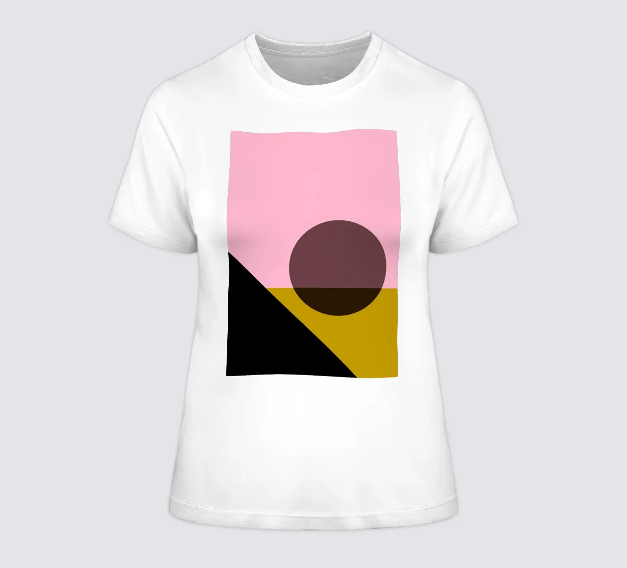 Geometric Abstract Shapes Oval Color Blocks Print women's fitted t-shirt by NorwesClub
