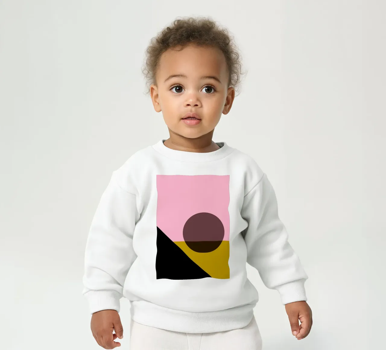 Impresión geométrica abstracta de formas ovaladas en bloques de color sudadera de bebé de NorwesClub
