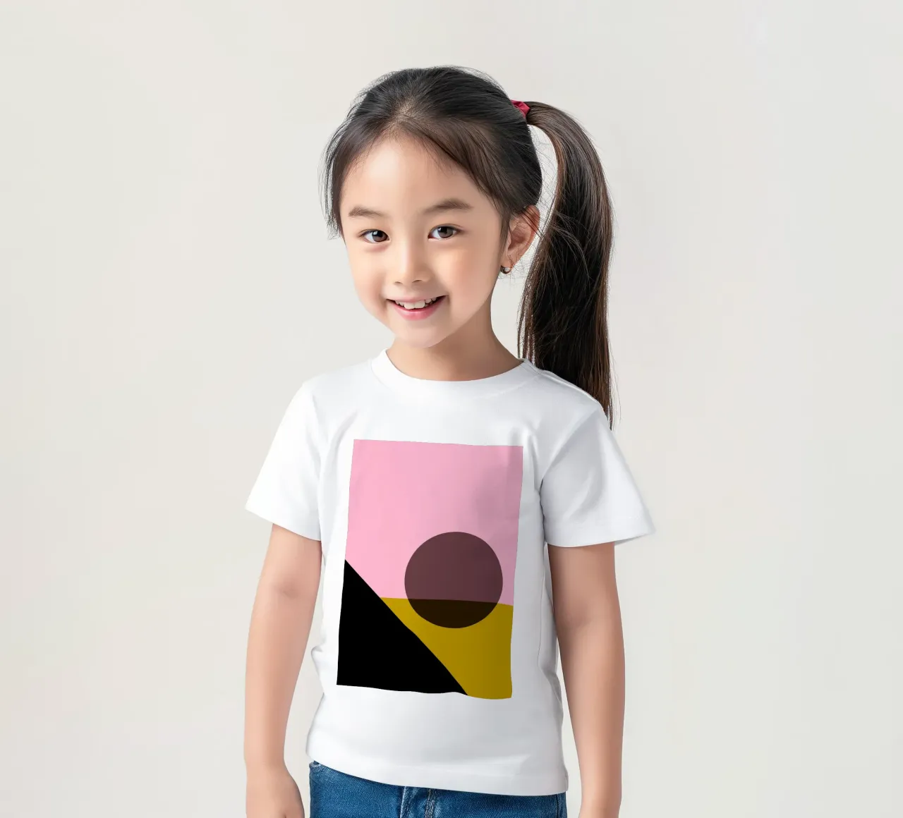 Geometric Abstract Shapes Oval Color Blocks Print kids t-shirt by NorwesClub