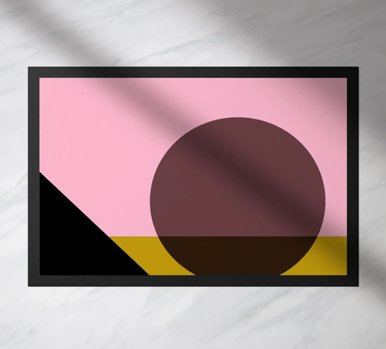 Geometric Abstract Shapes Oval Color Blocks Print doormat by NorwesClub