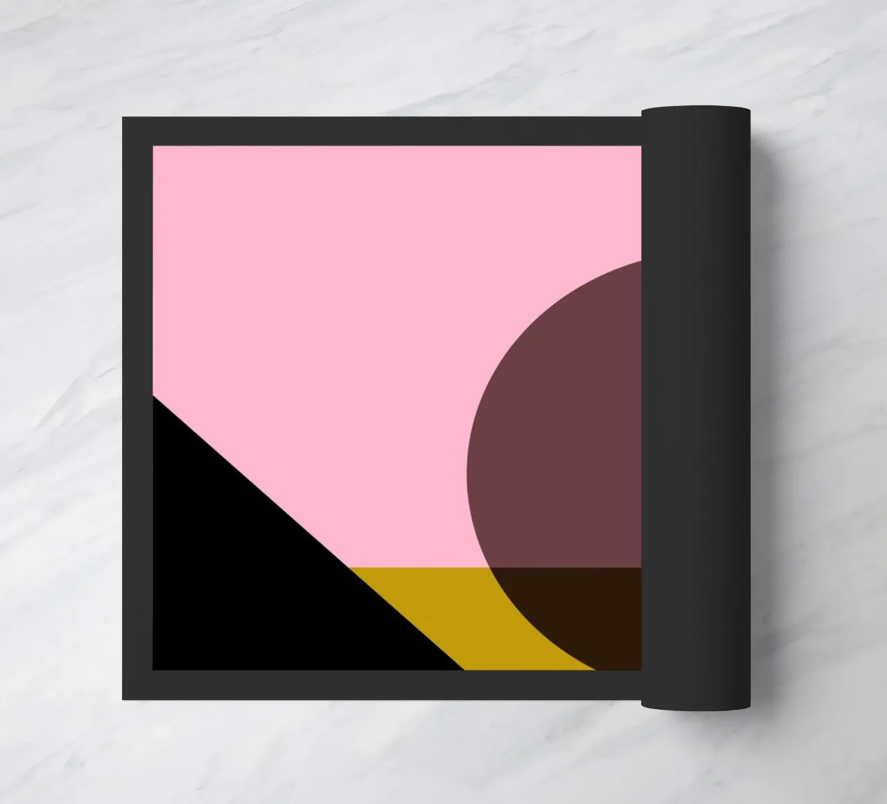 Geometric Abstract Shapes Oval Color Blocks Print doormat by NorwesClub