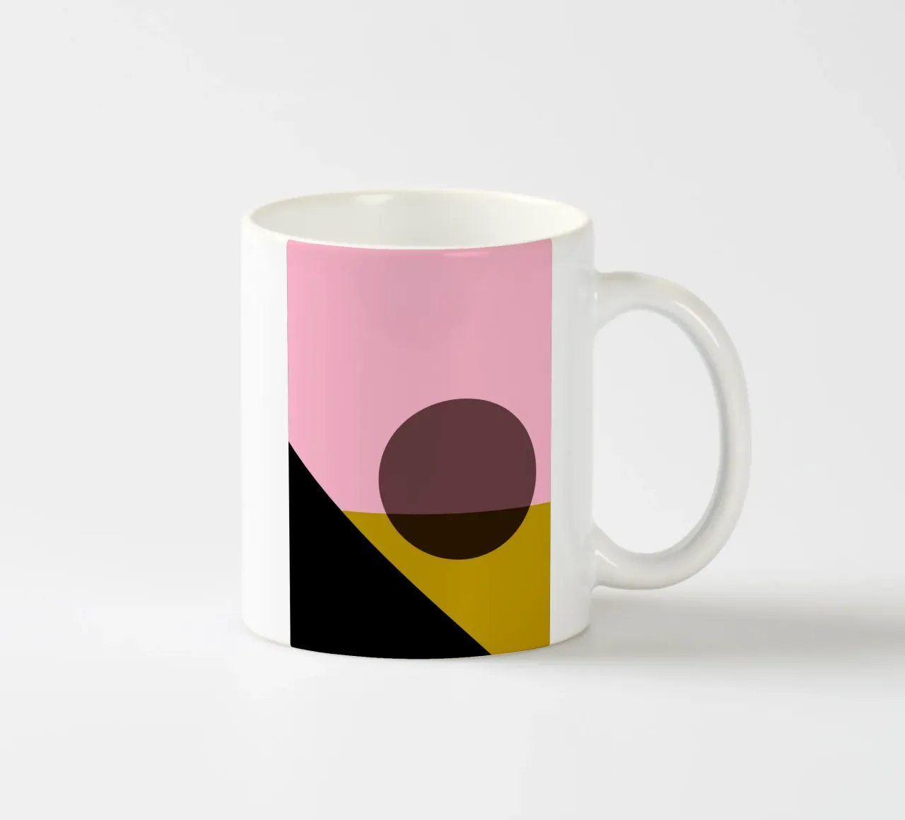 Geometric Abstract Shapes Oval Color Blocks Print ceramic mug by NorwesClub