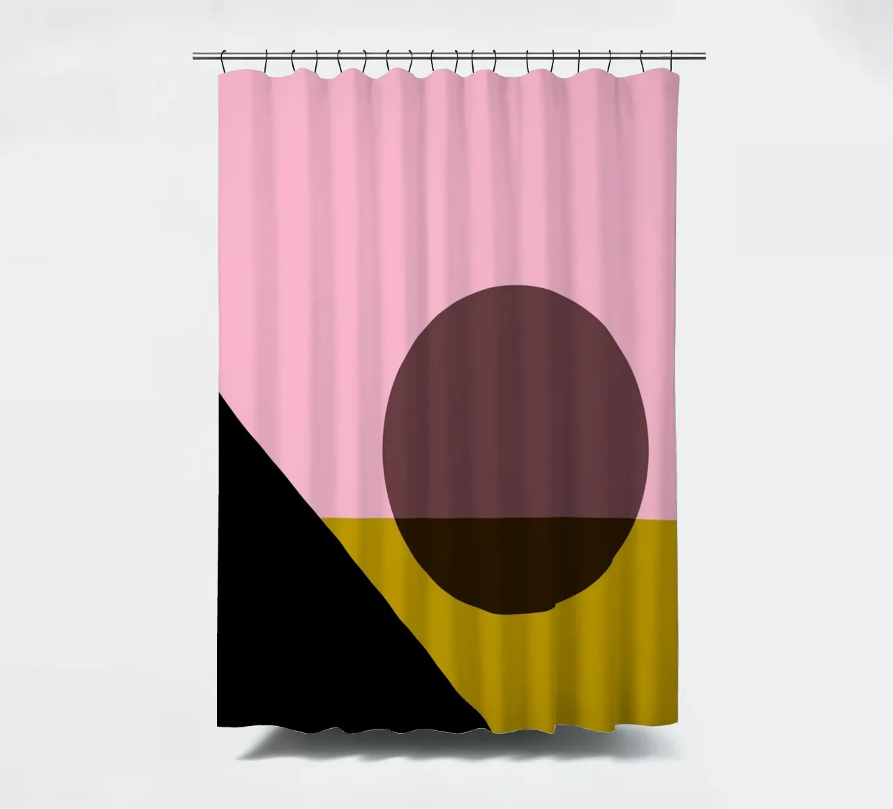 Geometric Abstract Shapes Oval Color Blocks Print shower curtain by NorwesClub