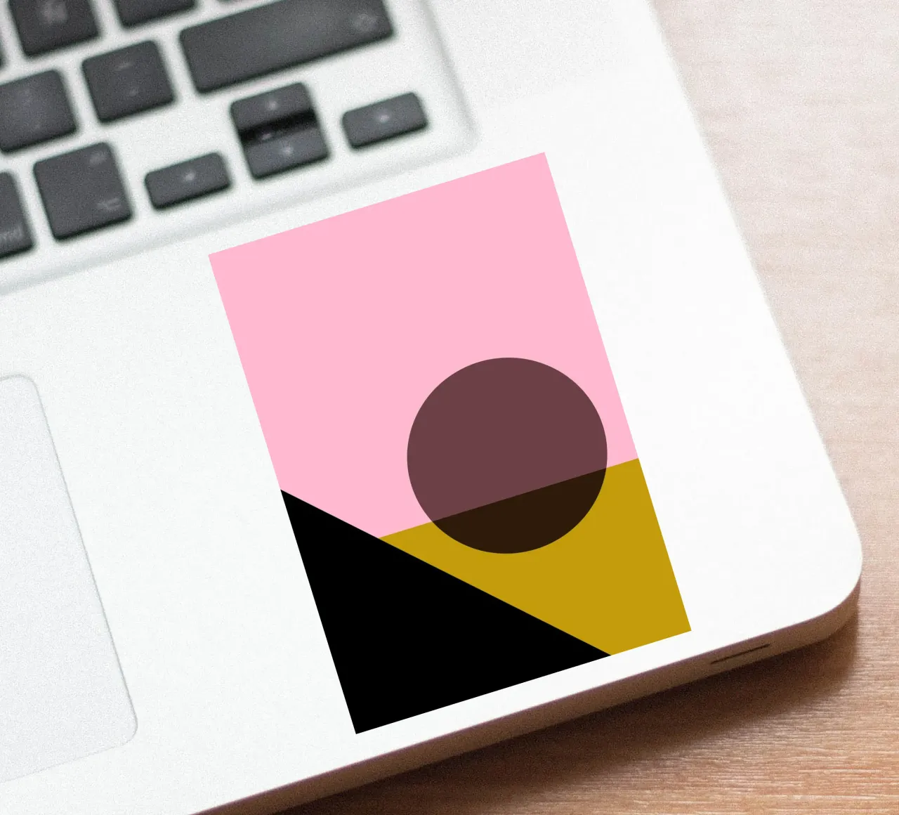 Geometric Abstract Shapes Oval Color Blocks Print sticker by NorwesClub