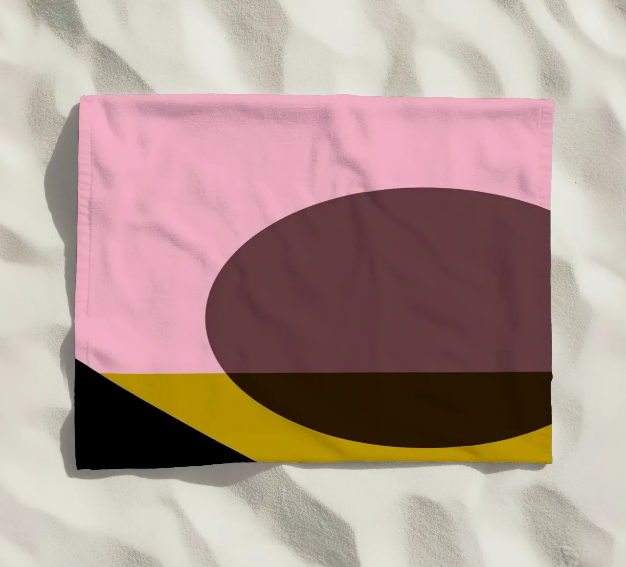 Geometric Abstract Shapes Oval Color Blocks Print beach towel by NorwesClub