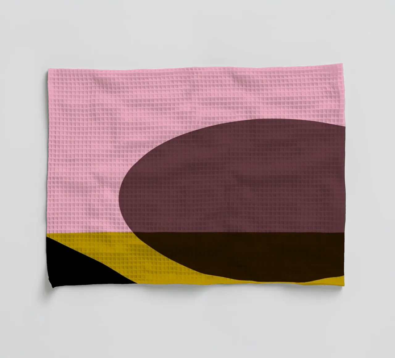 Geometric Abstract Shapes Oval Color Blocks Print tea towel by NorwesClub