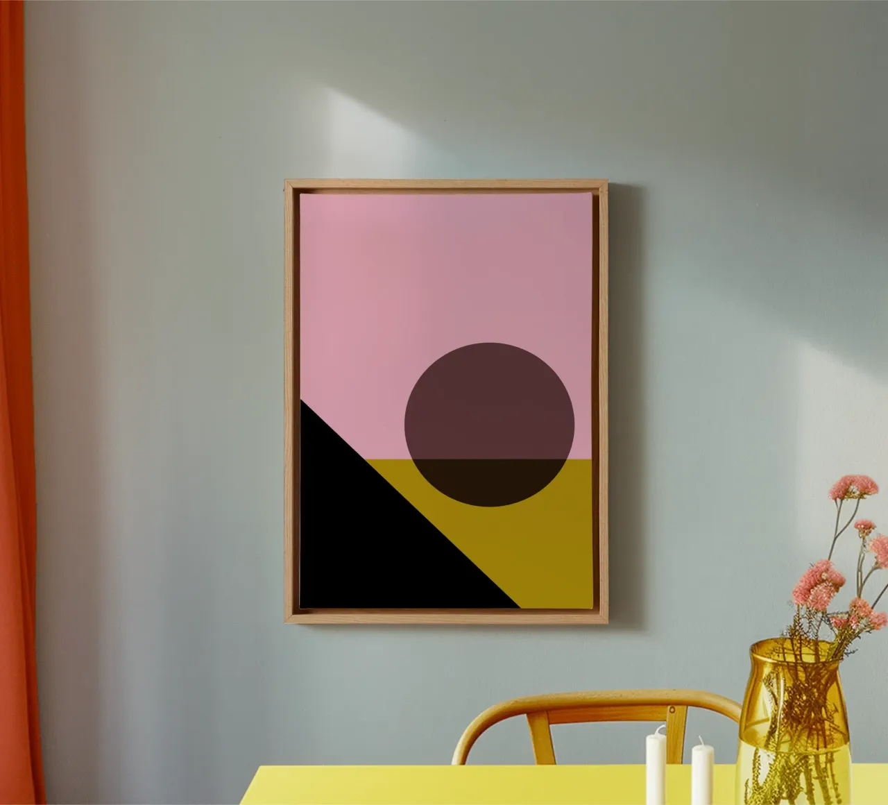 Geometric Abstract Shapes Oval Color Blocks Print canvas by NorwesClub