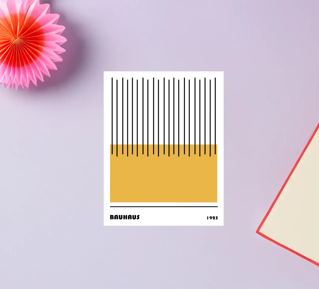 Bauhaus Abstract Stripes Color Block 1923 Print autocollant de NorwesClub