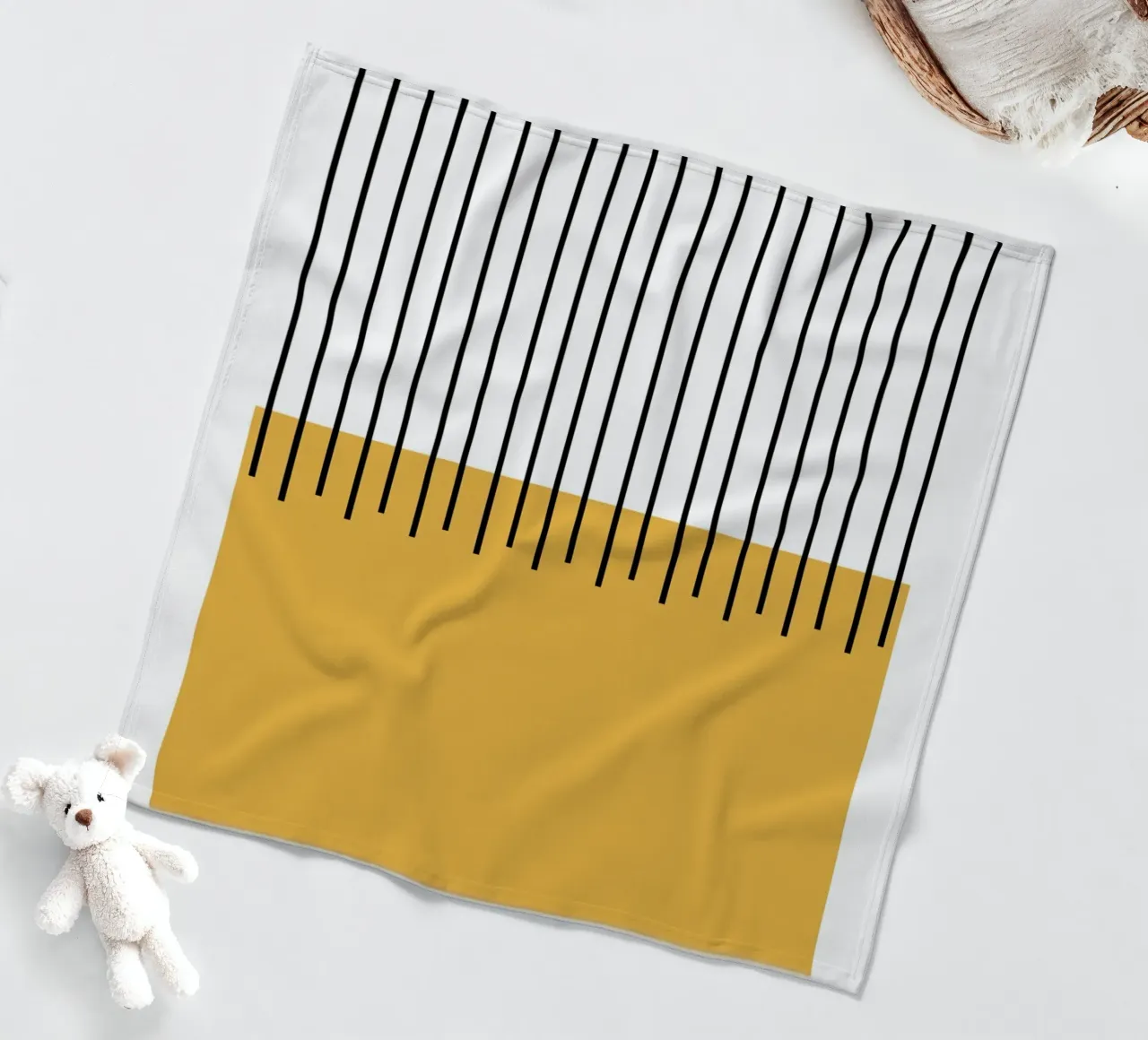 Bauhaus Abstract Stripes Color Block 1923 Print fleece blanket by NorwesClub