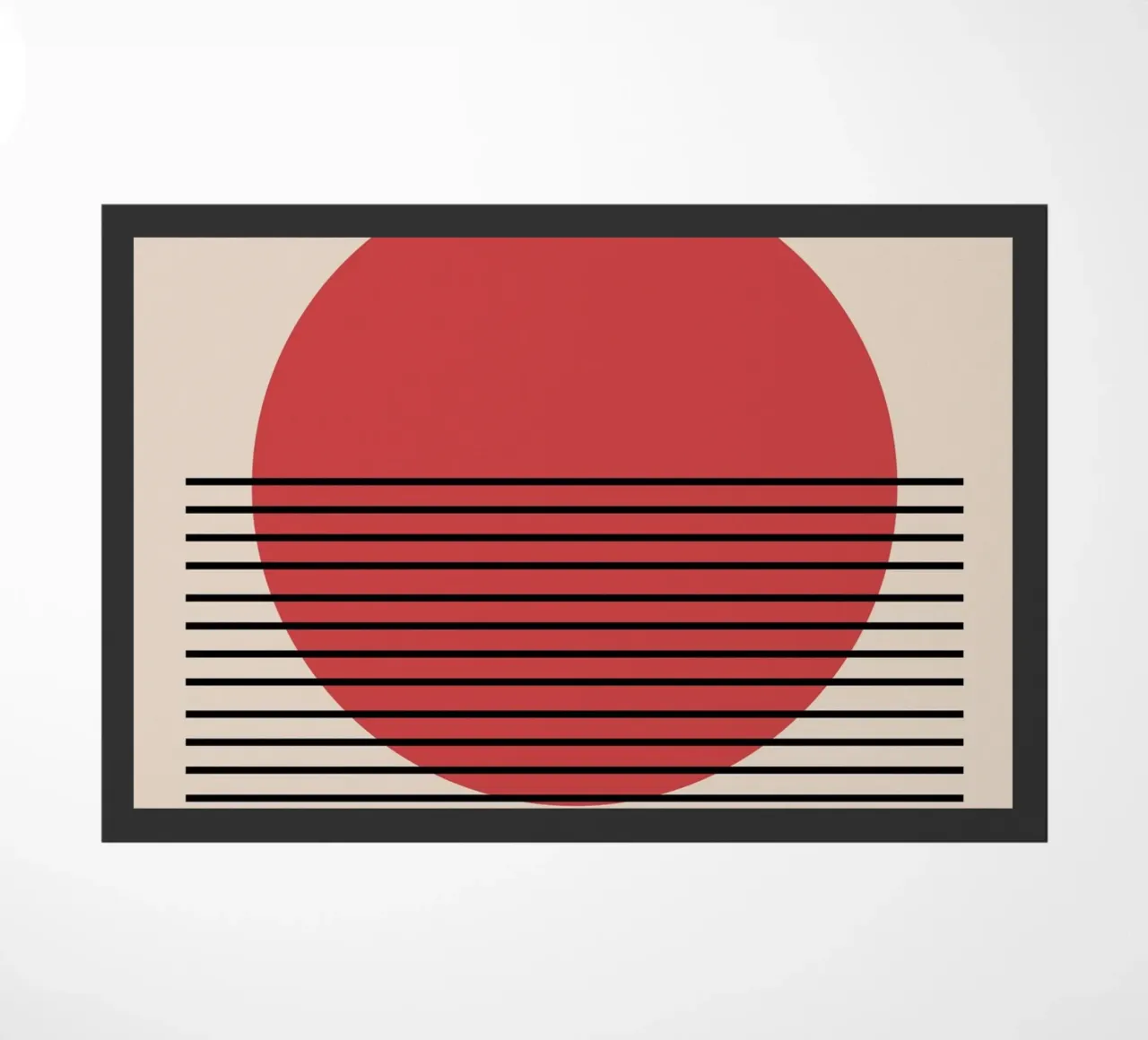 Bauhaus Cerchio Rosso Strisce Astratto 1923 Stampa zerbino da NorwesClub