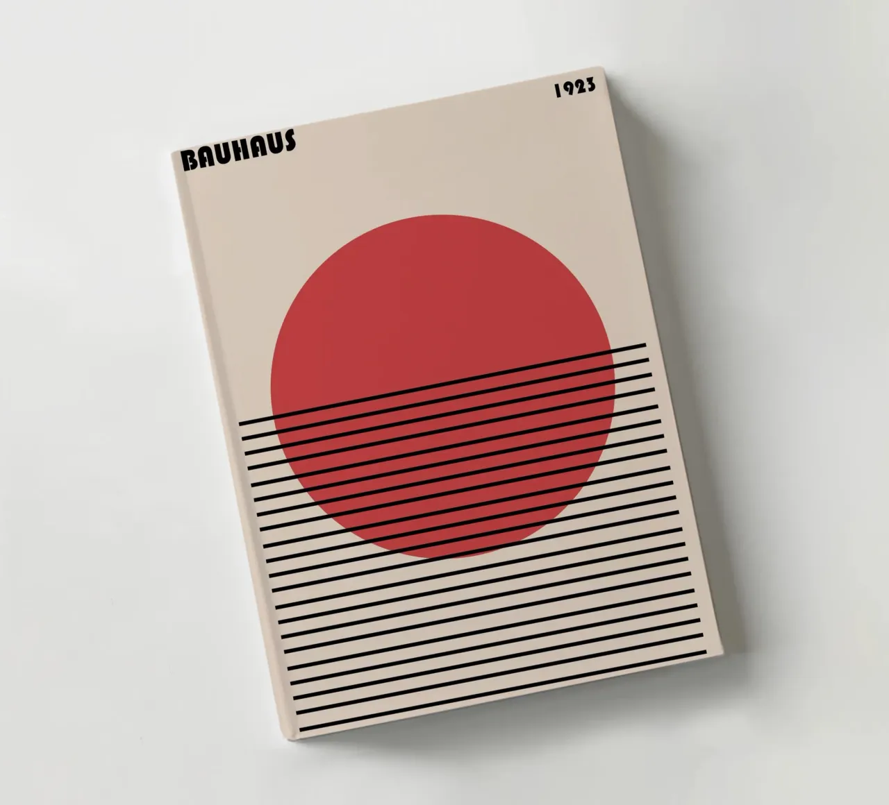 Bauhaus Red Circle Stripes Abstract 1923 Print notebook by NorwesClub