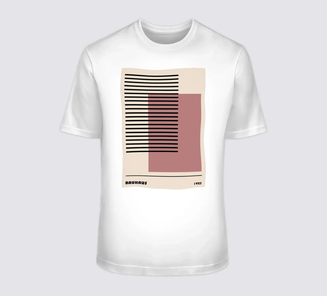 Stampa Bauhaus astratta a righe color block 1923 t-shirt da NorwesClub