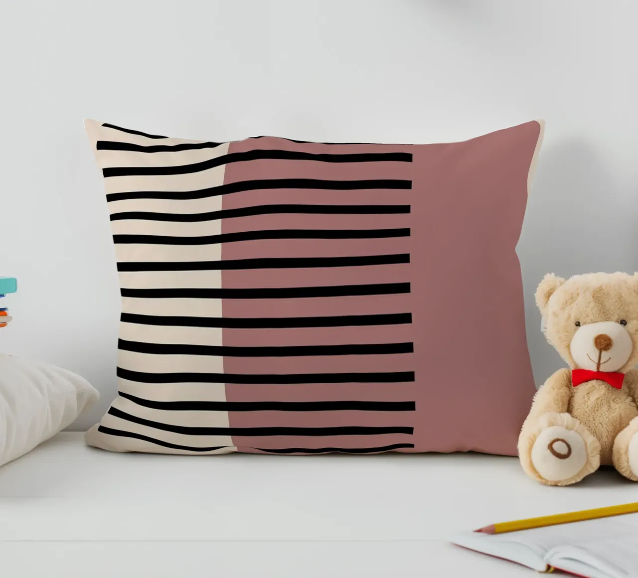 Stampa Bauhaus astratta a righe color block 1923 cuscino da NorwesClub