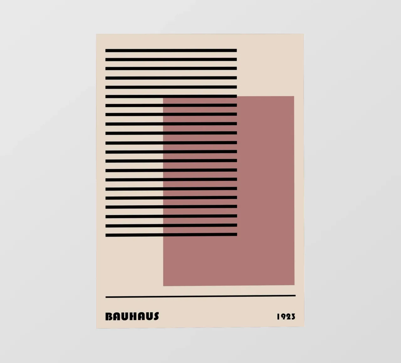 Stampa Bauhaus astratta a righe color block 1923 telo in pvc da NorwesClub