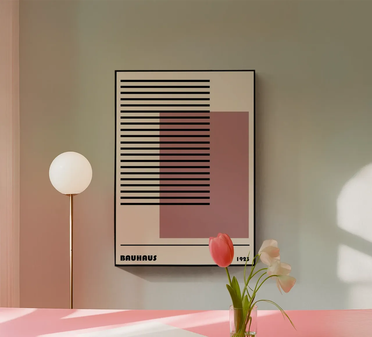 Stampa Bauhaus astratta a righe color block 1923 plexiglass da NorwesClub