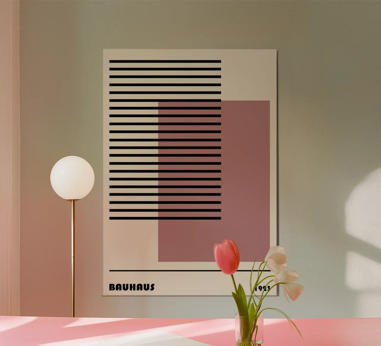 Stampa Bauhaus astratta a righe color block 1923 alluminio dibond da NorwesClub