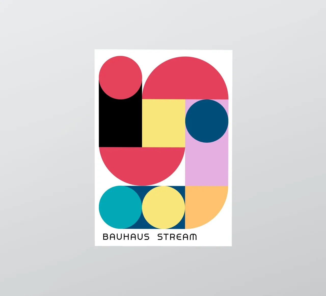 Bauhaus Stream Geometric Abstract Color Print sticker by NorwesClub