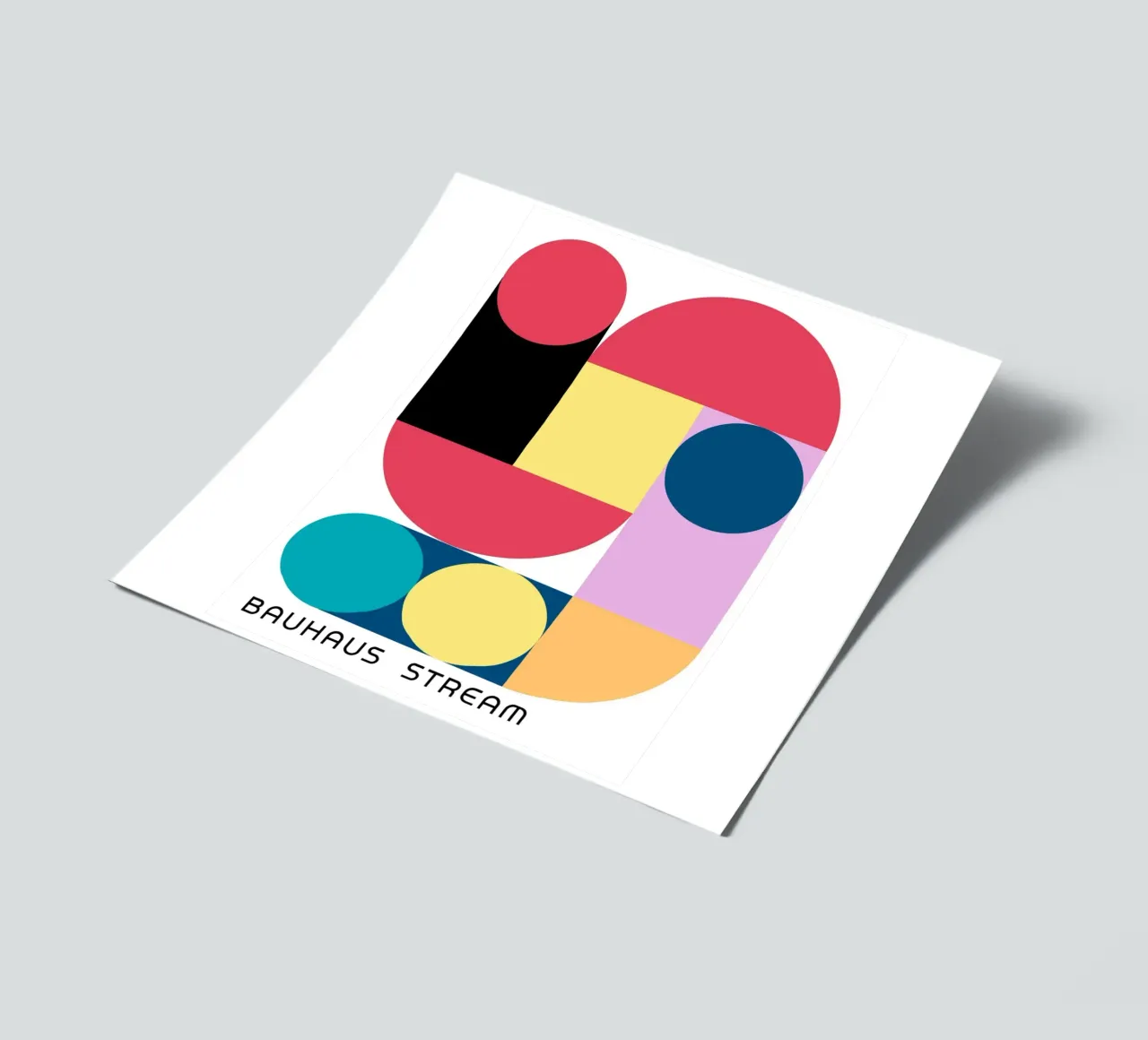 Bauhaus Stream Geometric Abstract Color Print sticker sheet by NorwesClub