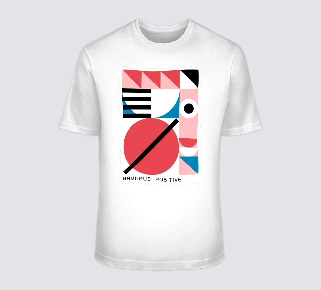 Impresión en color abstracta geométrica positiva Bauhaus camiseta de NorwesClub