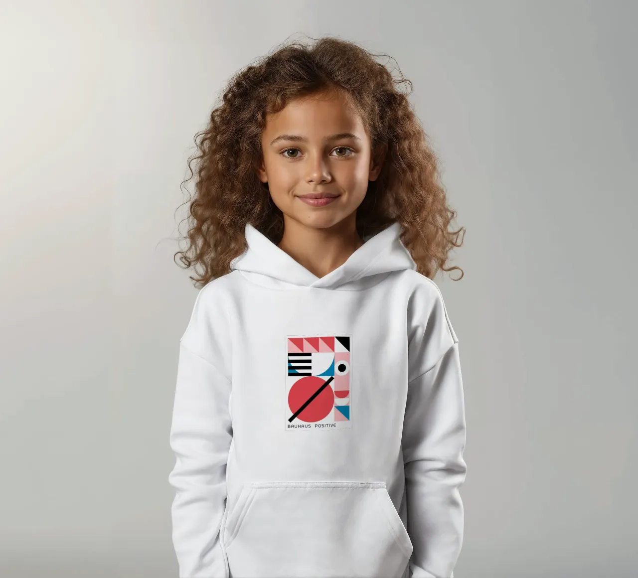 Impresión en color abstracta geométrica positiva Bauhaus sudadera con capucha para niño de NorwesClub