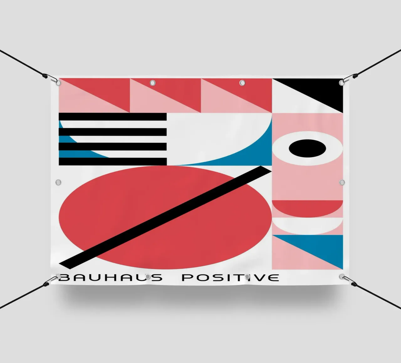 Impresión en color abstracta geométrica positiva Bauhaus lonas publicitarias de NorwesClub