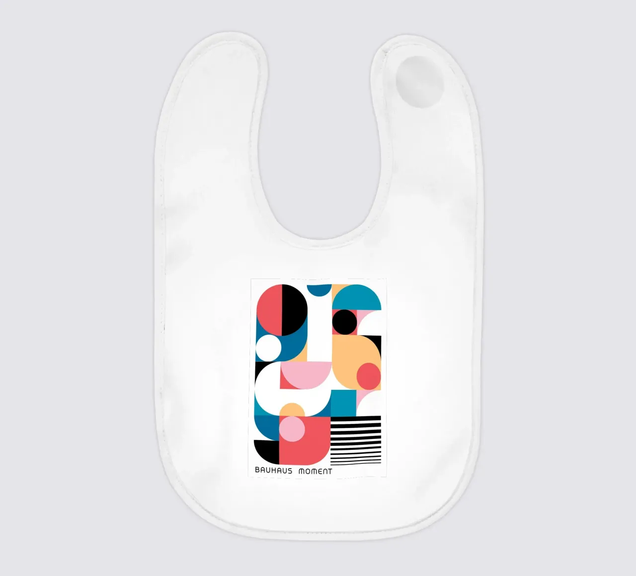 Bauhaus Moment Geometric Abstract Color Print baby bib by NorwesClub