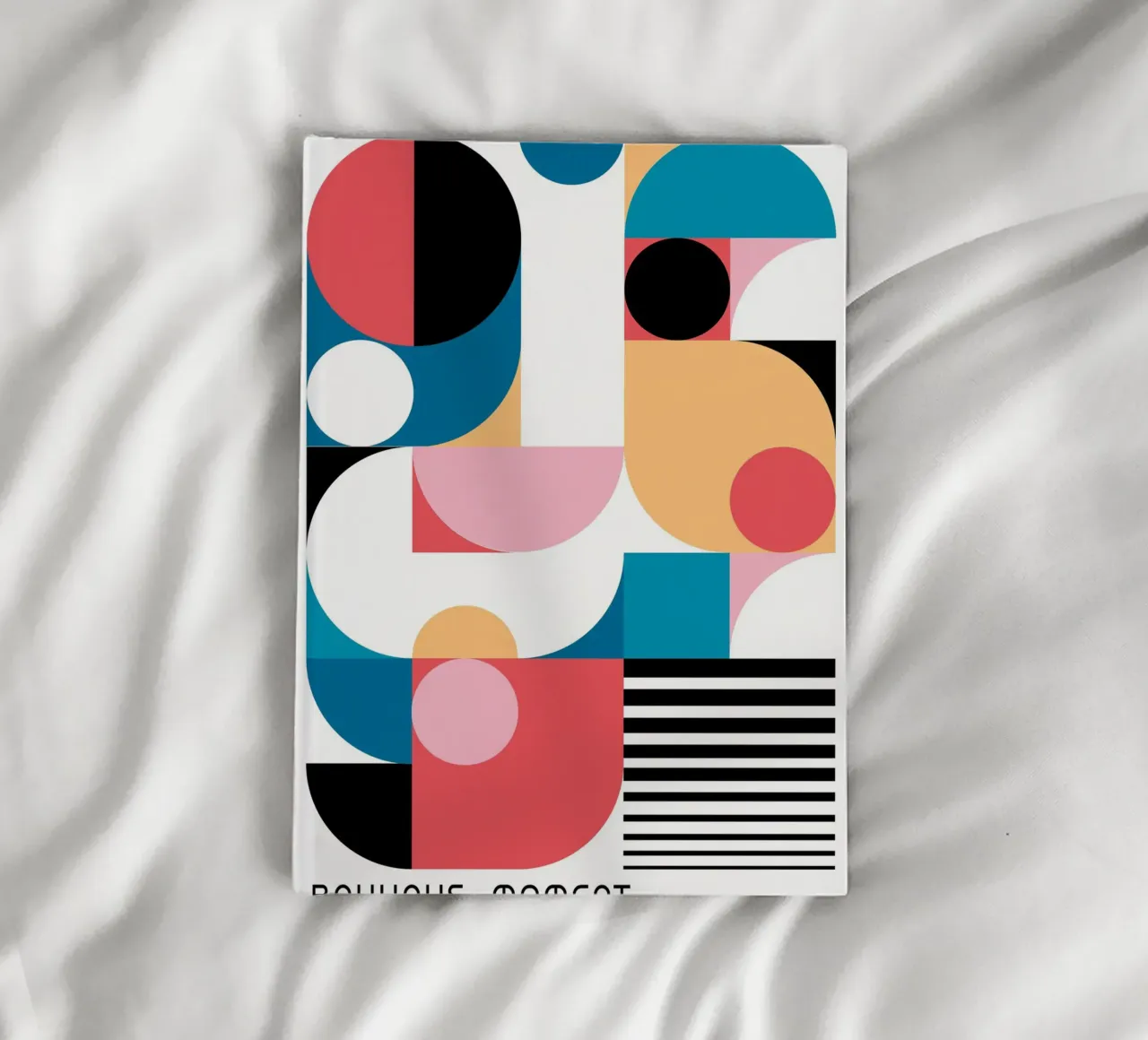 Bauhaus Moment Geometric Abstract Color Print notebook by NorwesClub