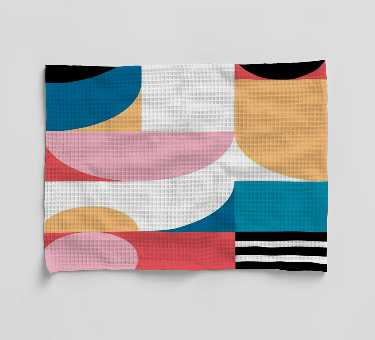 Bauhaus Moment Geometric Abstract Color Print torchon de NorwesClub