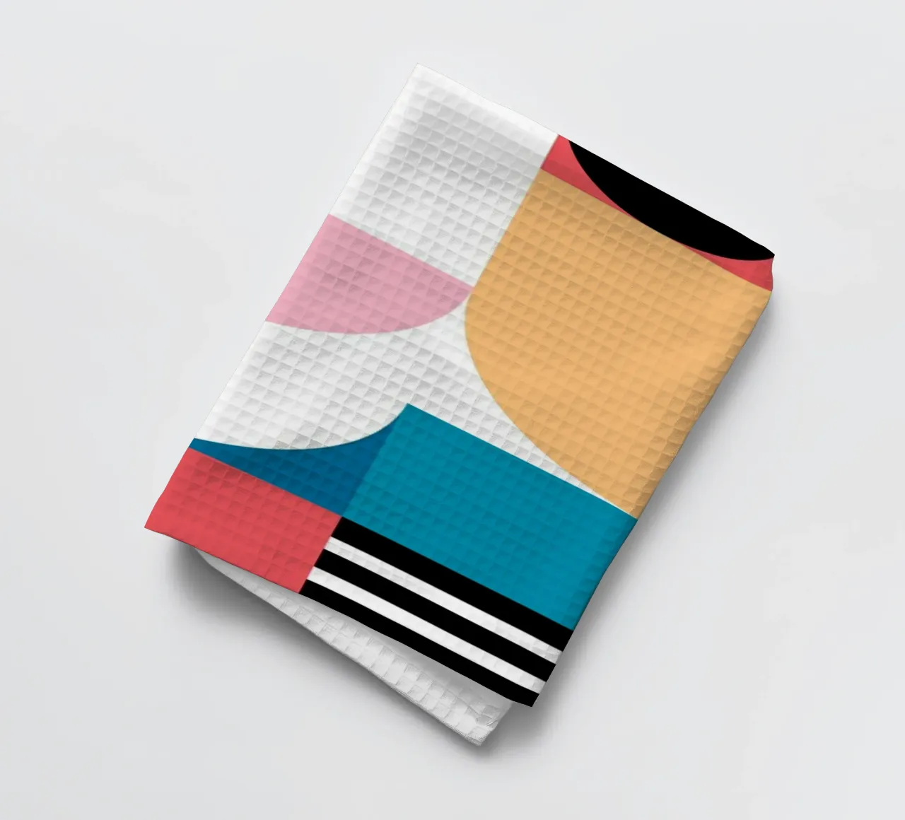 Bauhaus Moment Geometric Abstract Color Print torchon de NorwesClub
