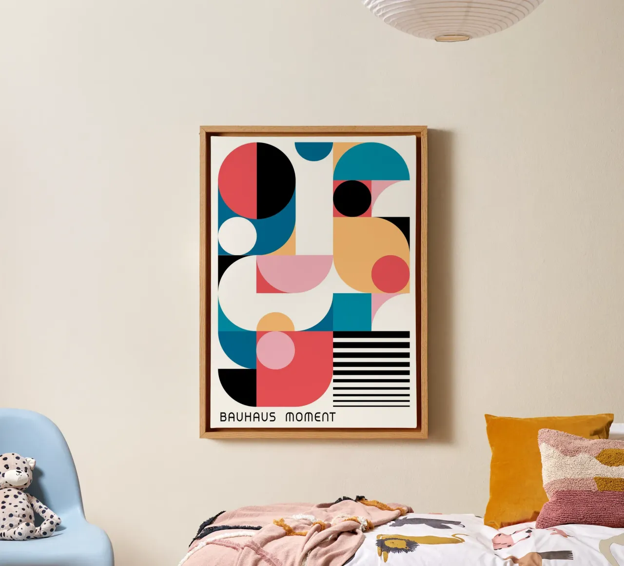 Bauhaus Moment Geometric Abstract Color Print canvas by NorwesClub