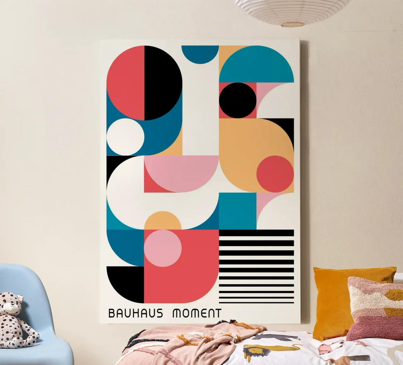 Bauhaus Moment Geometric Abstract Color Print canvas by NorwesClub
