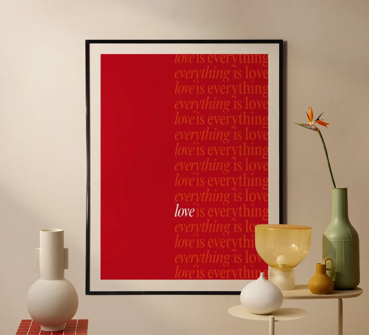 Love is everything poster con telaio in alluminio da Dreamer10