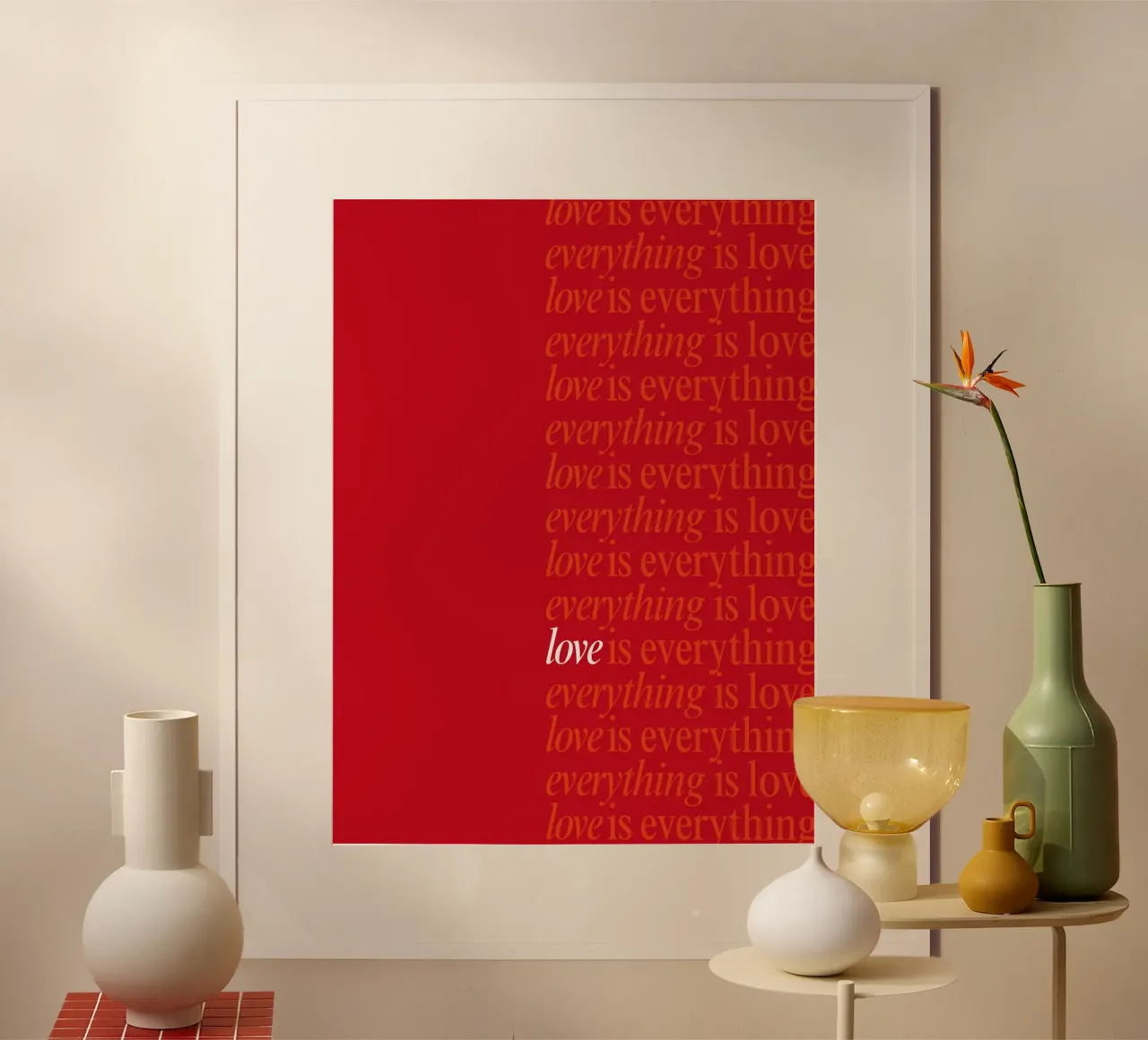 Love is everything poster con telaio in alluminio da Dreamer10
