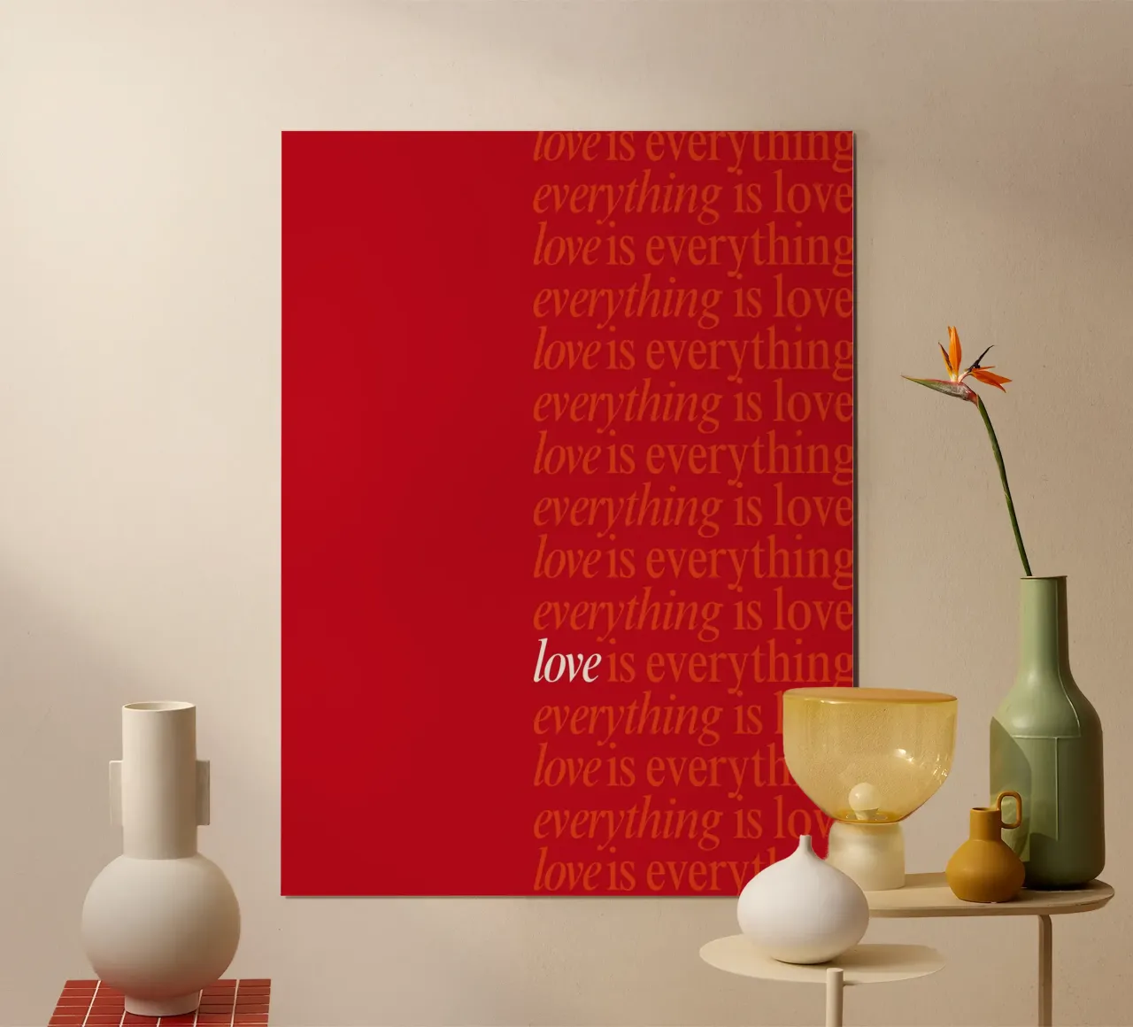 Love is everything poster con telaio in alluminio da Dreamer10