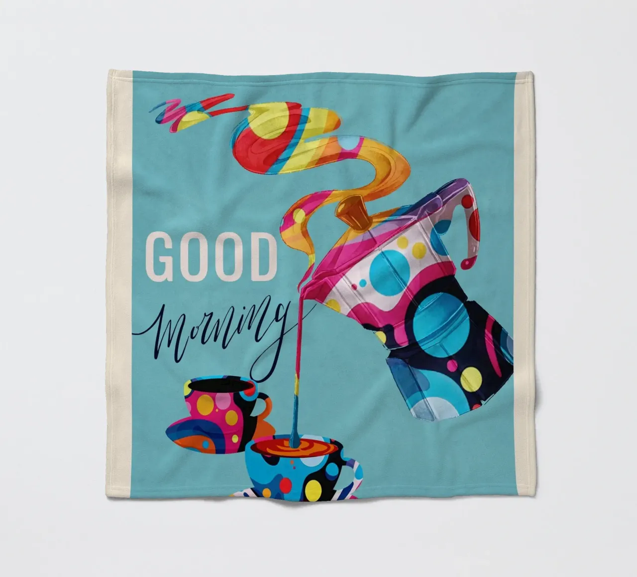 Coffee Time fleece blanket by Flow Line
