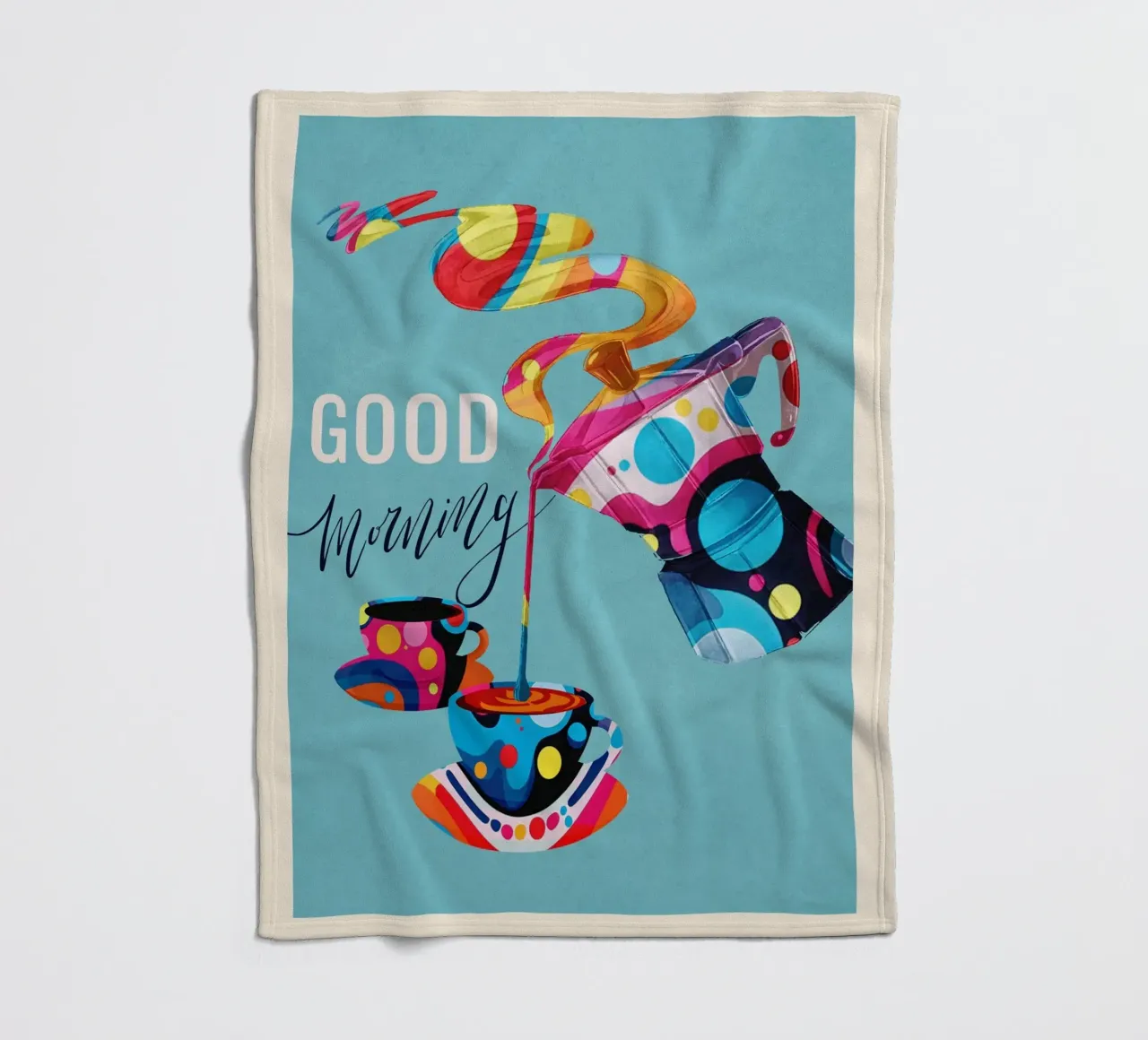 Coffee Time fleece blanket by Flow Line