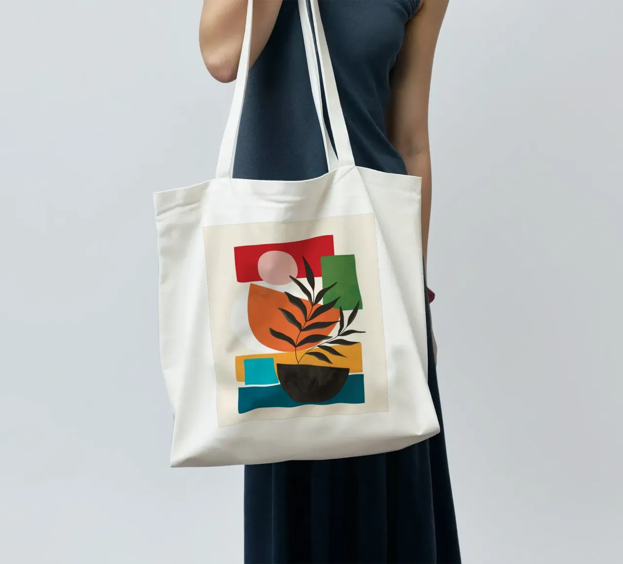 Abstract Minimal Shapes 54 borsa in juta da Flow Line
